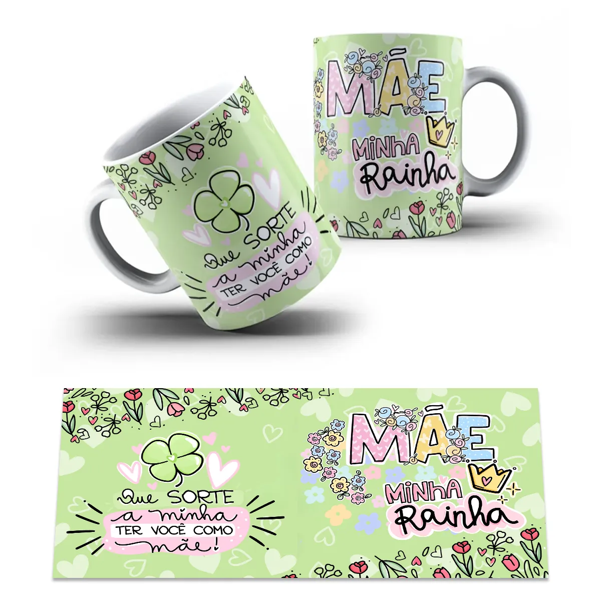 Caneca Que sorte a minha ter você como Mãe - Imagem 3